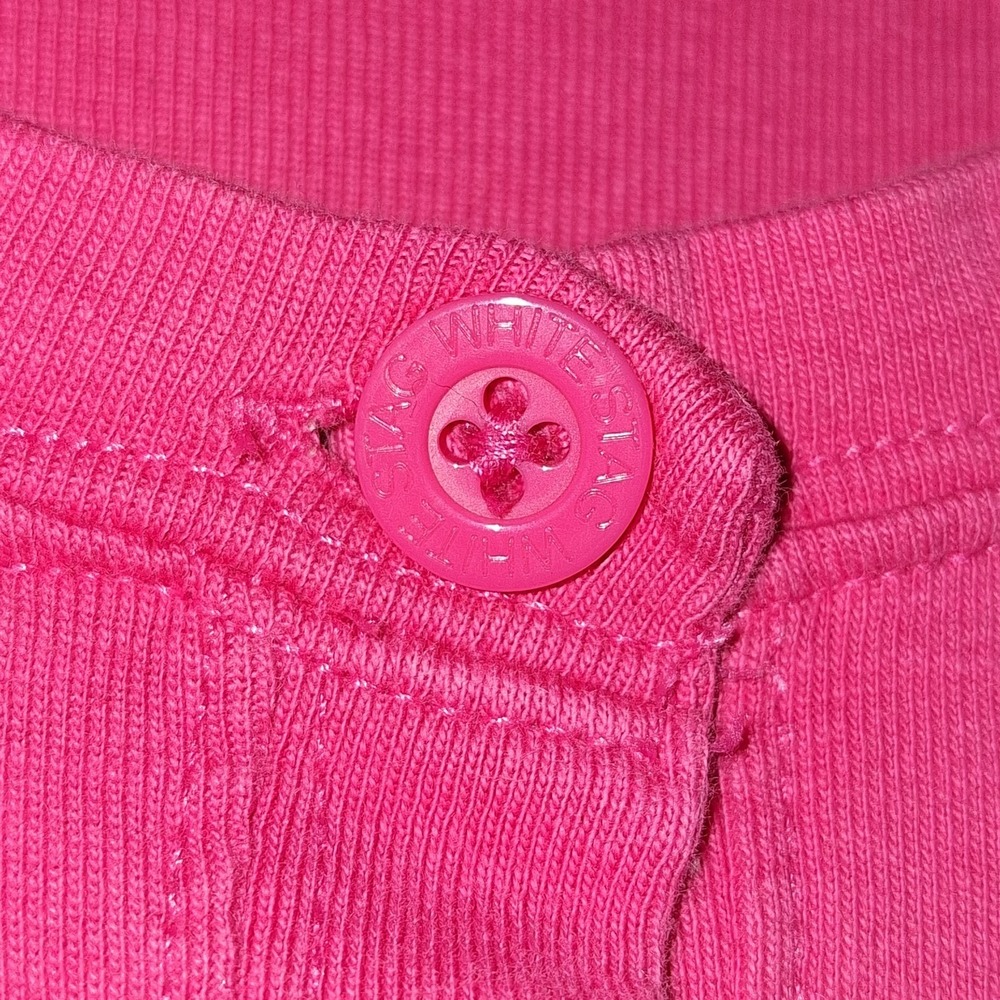 Preppy Coquette 3/4 Sleeves White Stag M (8- 10) Pink Fuchsia Button-Up Cardigan - Picture 3 of 16